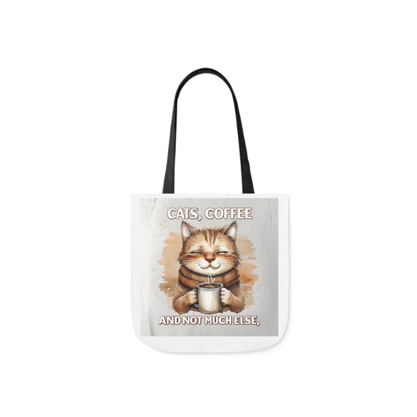 Canvas Tote Bag, Cat and Coffee Lover