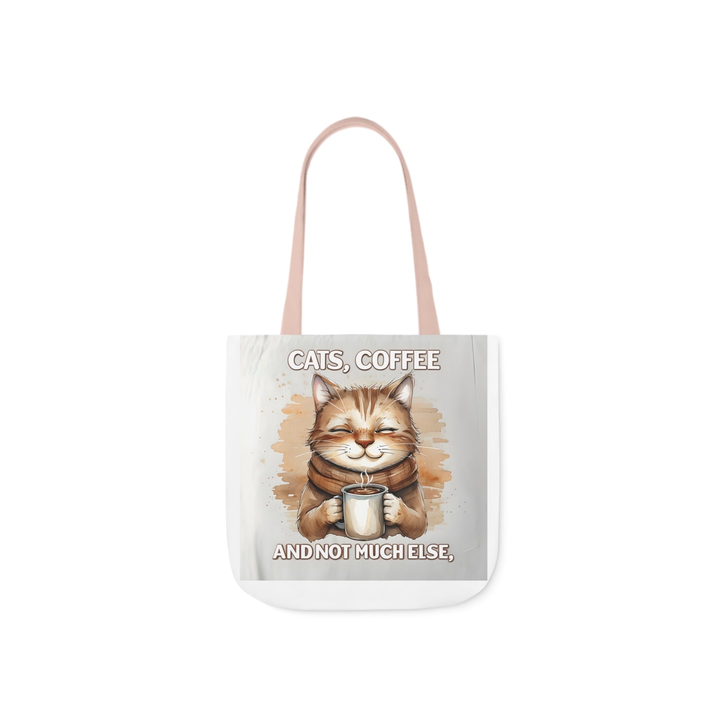 Canvas Tote Bag, Cat and Coffee Lover