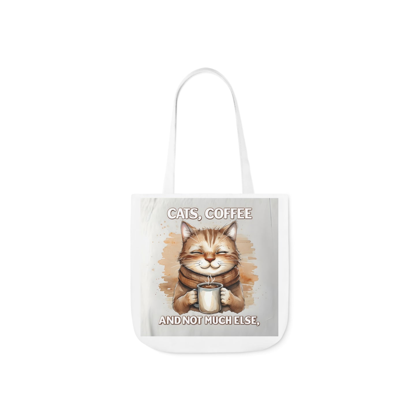 Canvas Tote Bag, Cat and Coffee Lover