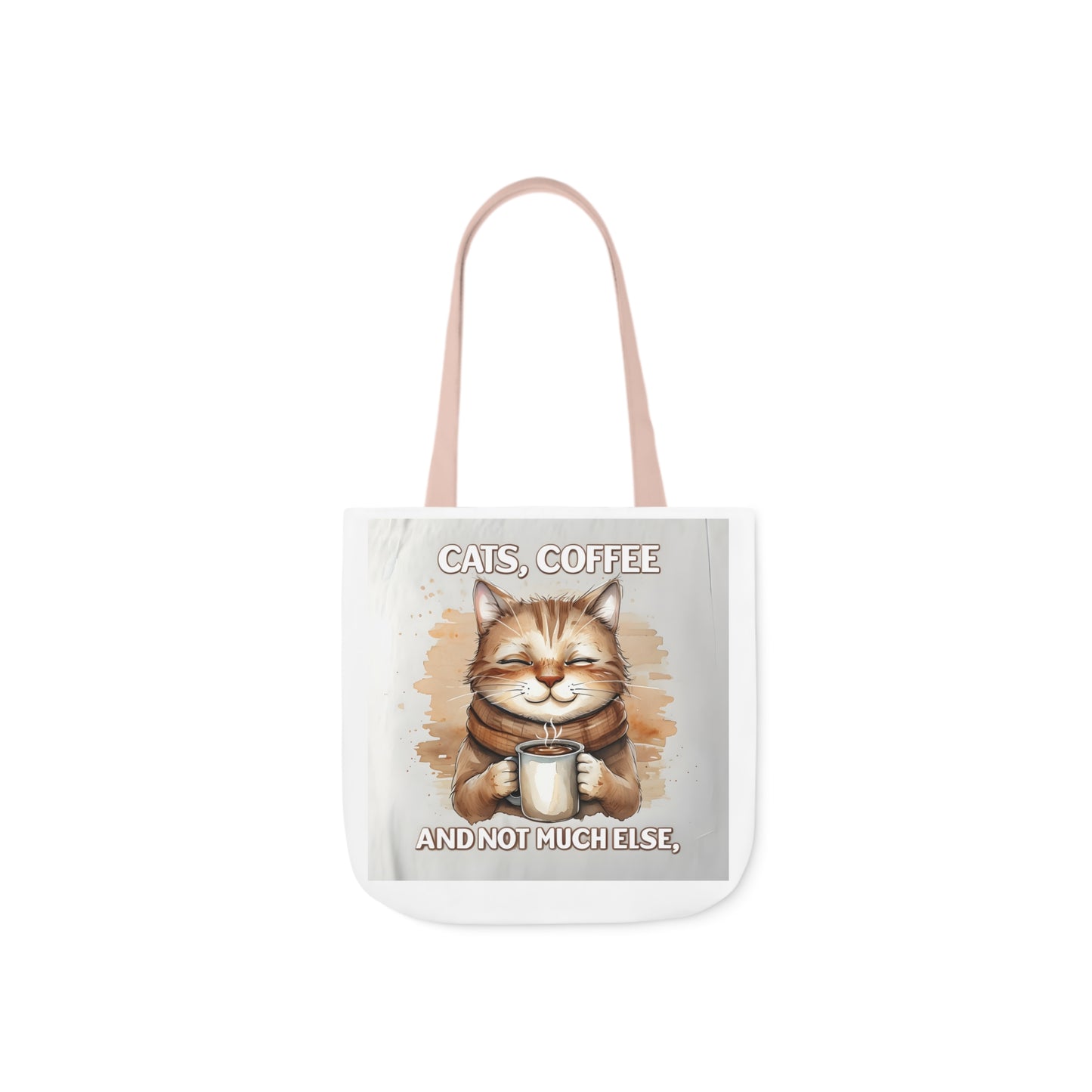 Canvas Tote Bag, Cat and Coffee Lover