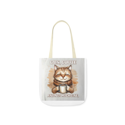 Canvas Tote Bag, Cat and Coffee Lover