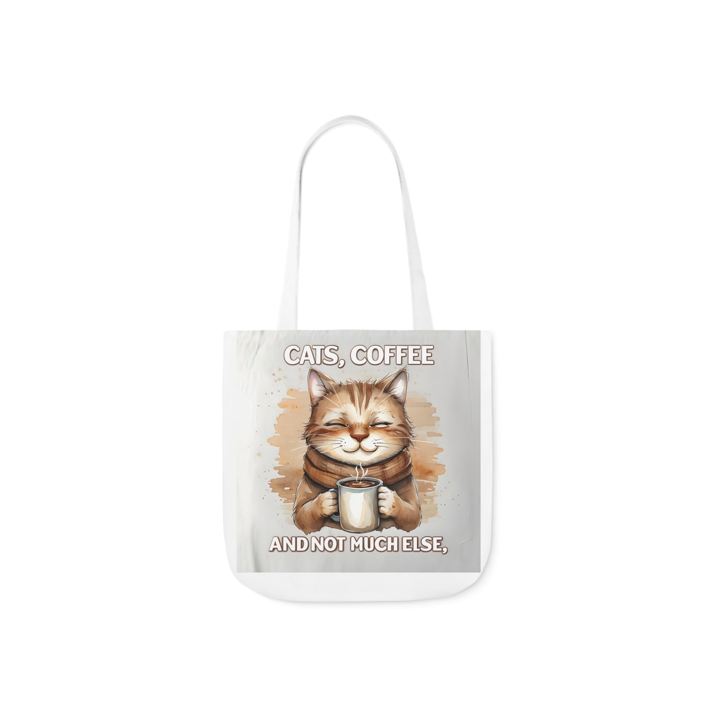 Canvas Tote Bag, Cat and Coffee Lover