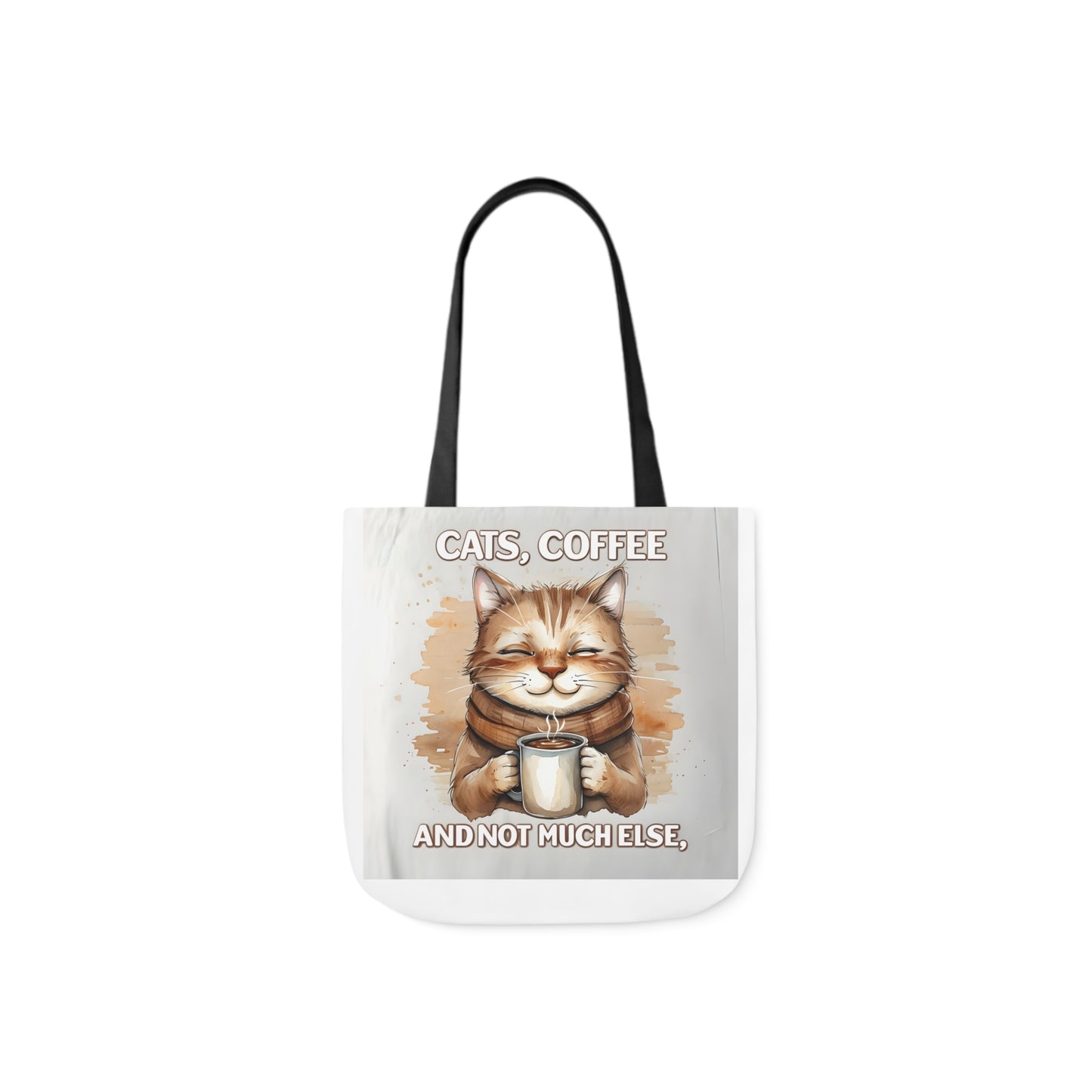 Canvas Tote Bag, Cat and Coffee Lover